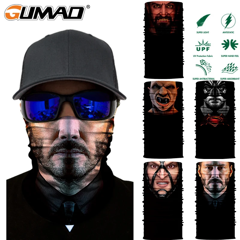 3D Joker бесшовная Волшебная велосипедная полумаска для лица покрытие шеи теплая