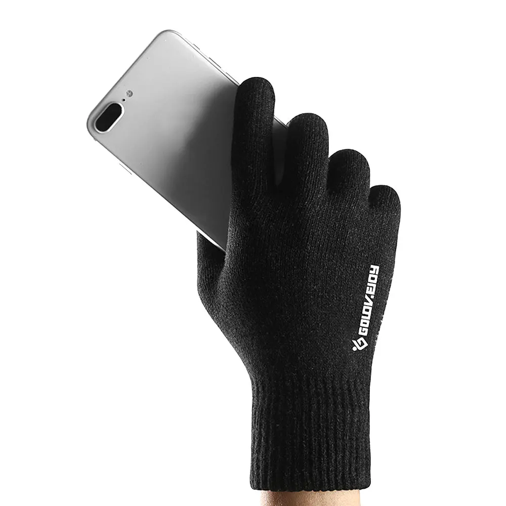 1 пара зимних перчаток, вязаная рукавица, противоскользящие перчатки для сенсорного экрана, полный палец, шерсть, волшебные теплые перчатки для женщин и мужчин