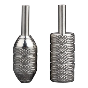 

2Pcs Stainless Steel Tattoo Grip 25mm Professional Round Tattoo Machine Handle