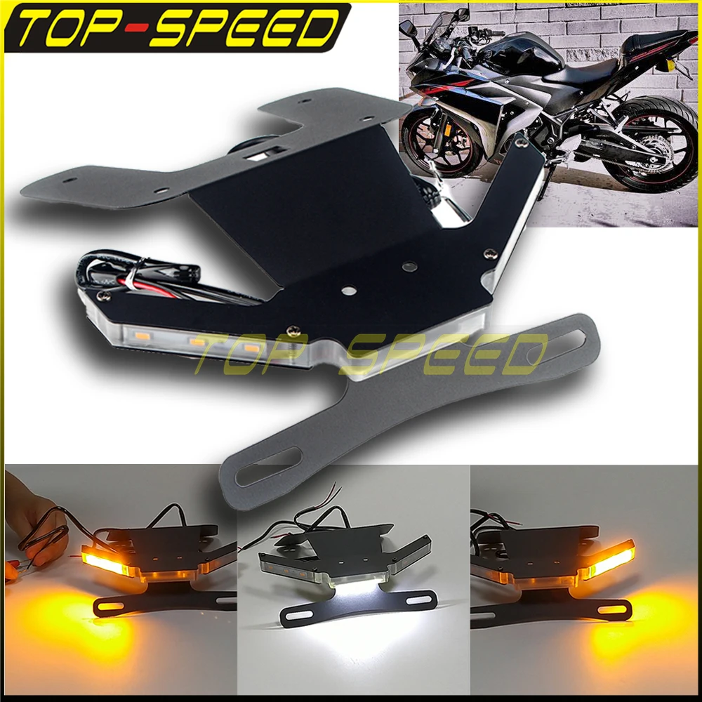 Per Yamaha Moto Portatarga Coda Ordinata Led Segnale Luce Portatarga Yzf-R25 2014-2020 Yzf-R3 Mt-25 Mt-03 15-20
