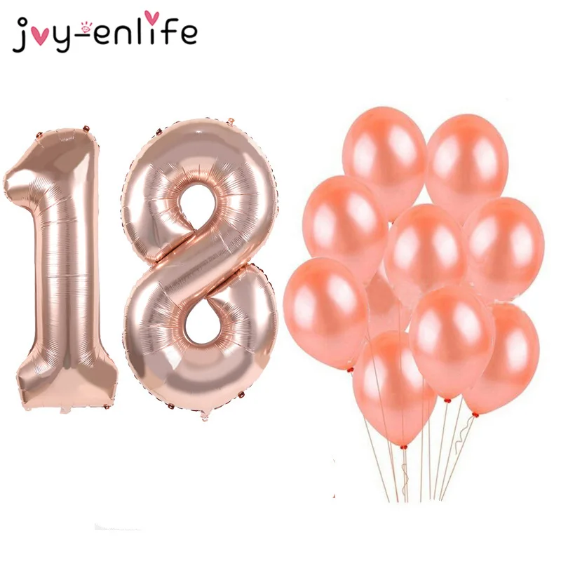 Розовое золото с днем рождения номер воздушные шары латексные воздушные шары 1 18 21 30 40 50 номер воздушный шар для взрослых 30 лет декор для вечеринки в честь Дня Рождения