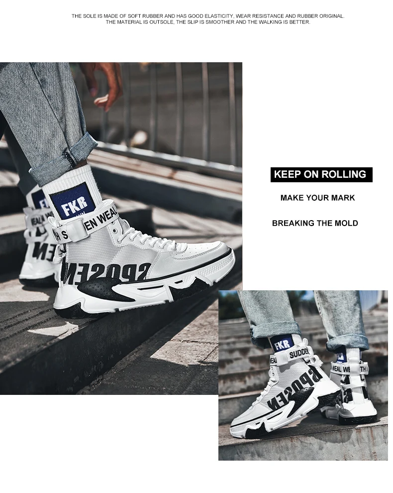 SENTA New High Top Men Running Shoes Cushioning Breathable Sport Shoes Fashion Man Sneakers Trainers Jogging Shoes Zapatillas
