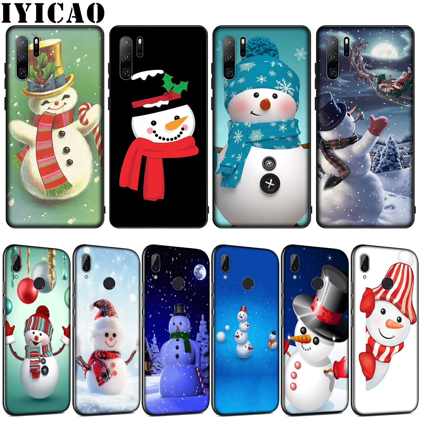 Мягкий силиконовый чехол IYICAO с рождественским снеговиком для Huawei P30 P20 Pro P10 P9 Lite Mini