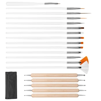 

1 Set Nail Brush Tool Kit Complete Manicure Pen Set Portable Nail Drawing Pen Kit Professional Nail Art Pen Kit for Girl
