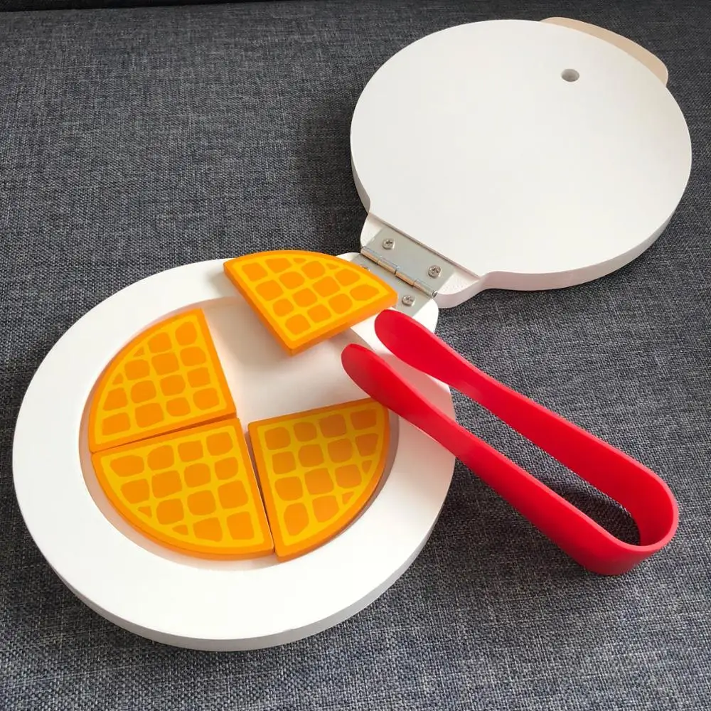 Kids Wooden Pretend Play Sets Pretend Waffle Toaster Bread Maker