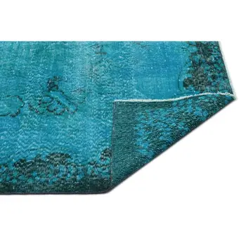 

Handmade Turquoise Vintage Overdyed Turkish Area Rug 185x300 Cm-6'1''X9'10''