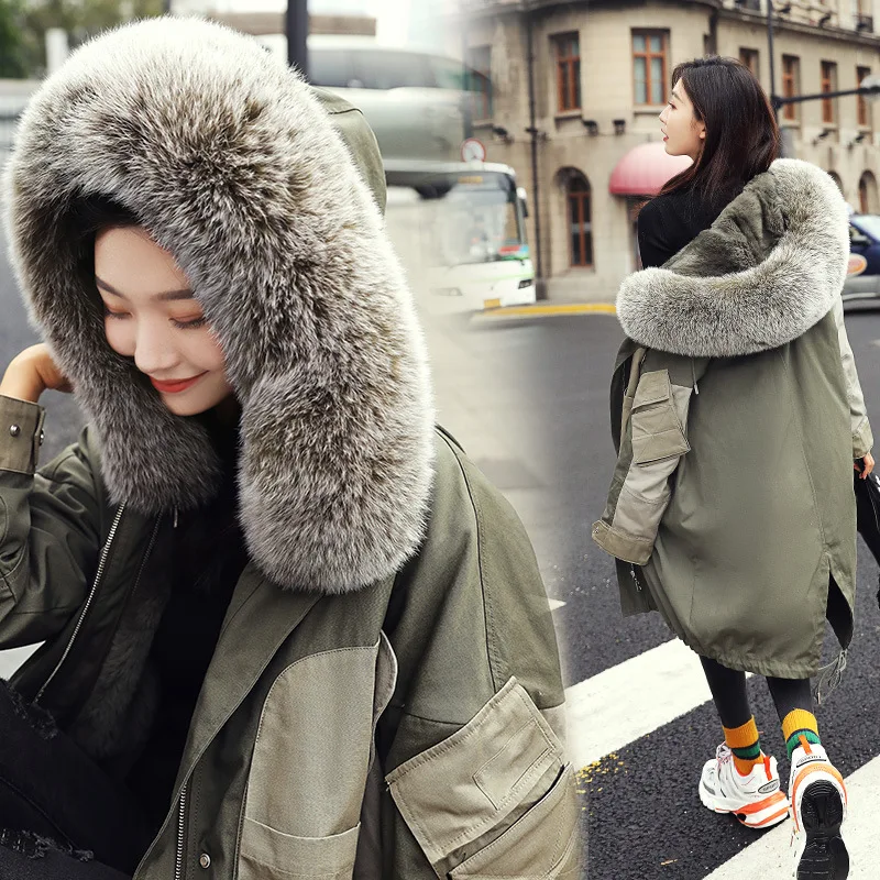 

2019 Winter Cotton-padded Clothes/Cotton Coat Solid Color Commuting Hooded Zipper Long Sleeve Mid-length Slim Fit
