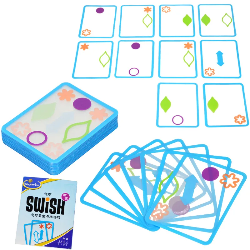 

Table Card Board Games for Kids Color Shapes Party Toys Fun Swish Logical Thinking Transparent Card