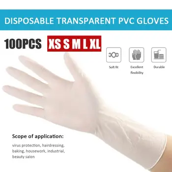 

100pcs Disposable Latex Gloves White Non-Slip Acid And Alkali Laboratory Rubber Latex Gloves Household Cleaning Products