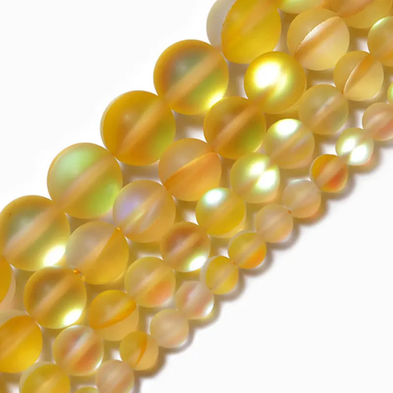 

Wholesale Matte Yellow Austrian Crystal Stone Round Beads For Jewelry Making Quartz Beads Diy bracelet accessories 6 8 10 12mm
