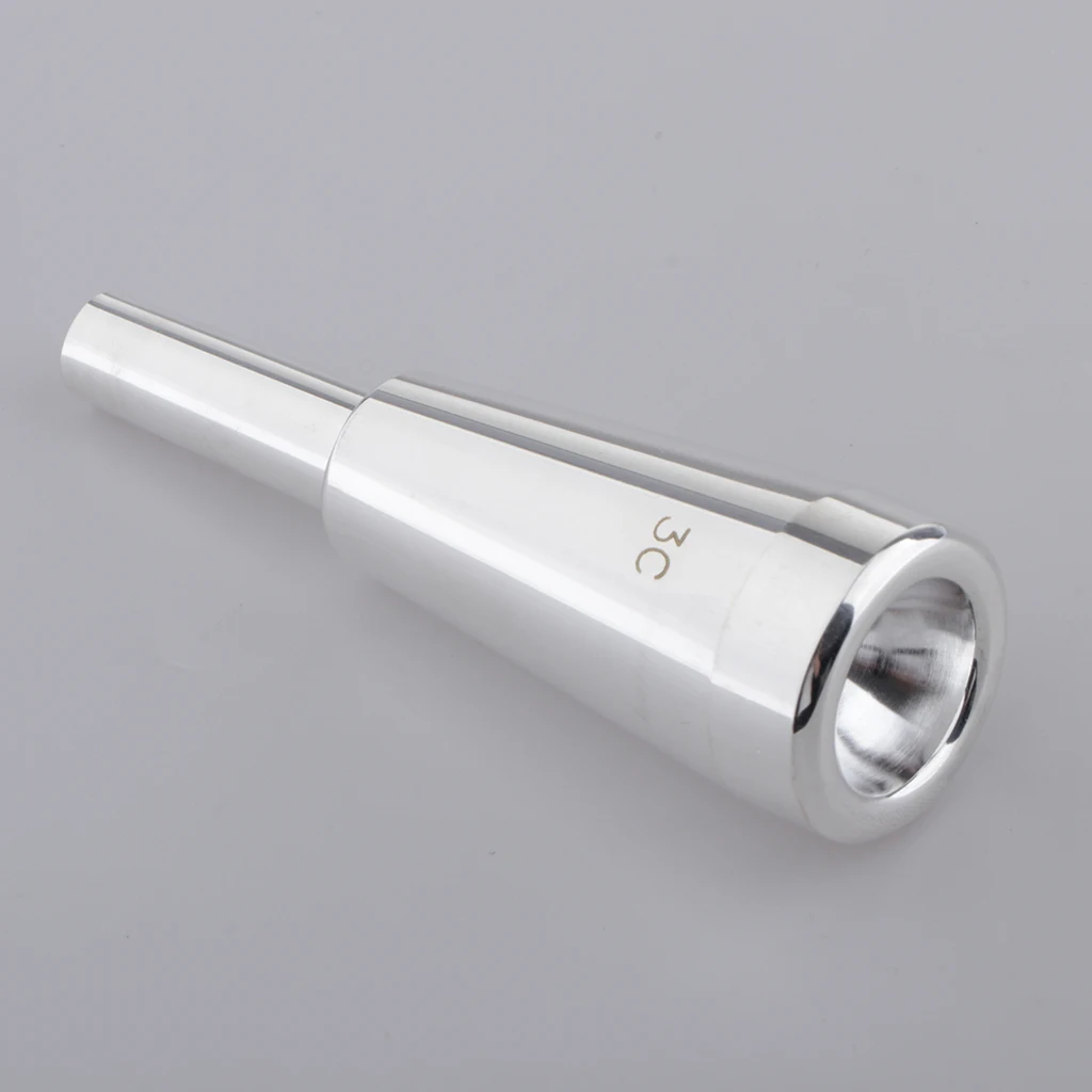Heavy 3C Rich Tone Bullet Shape Trumpet Mouthpiece Accs Copper Alloy Silver