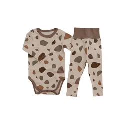 Baby Girls Boys Cotton Romper Sets Autumn Long Sleeve Printed Bodysuits and Pants 2pcs Clothes Suits for Kids Children