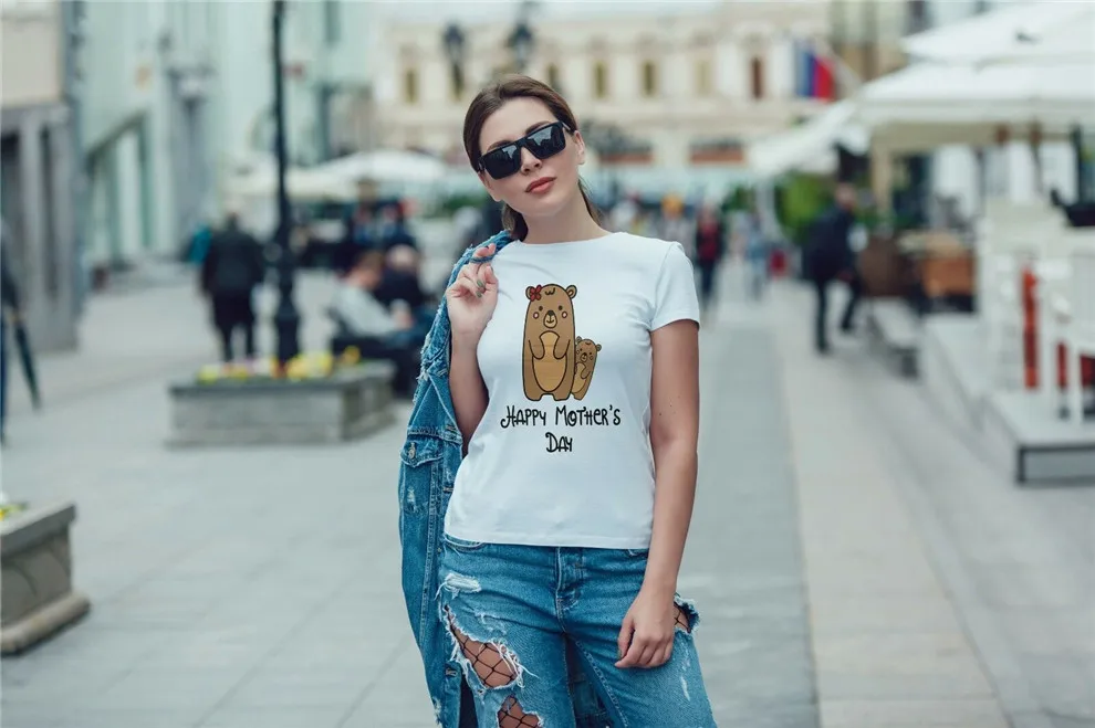Футболка с забавным принтом День счастливых матерей футболка отличным подарком