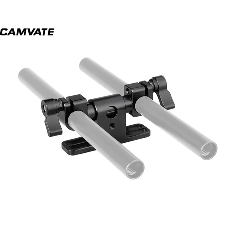 Furos de Rosca para Câmera Sistema de Apoio Braçadeira com 1 Camvate Padrão Giratória 15mm Dupla Haste - 4 Dslr Ombro Rig Novo 360 ° - Image 2