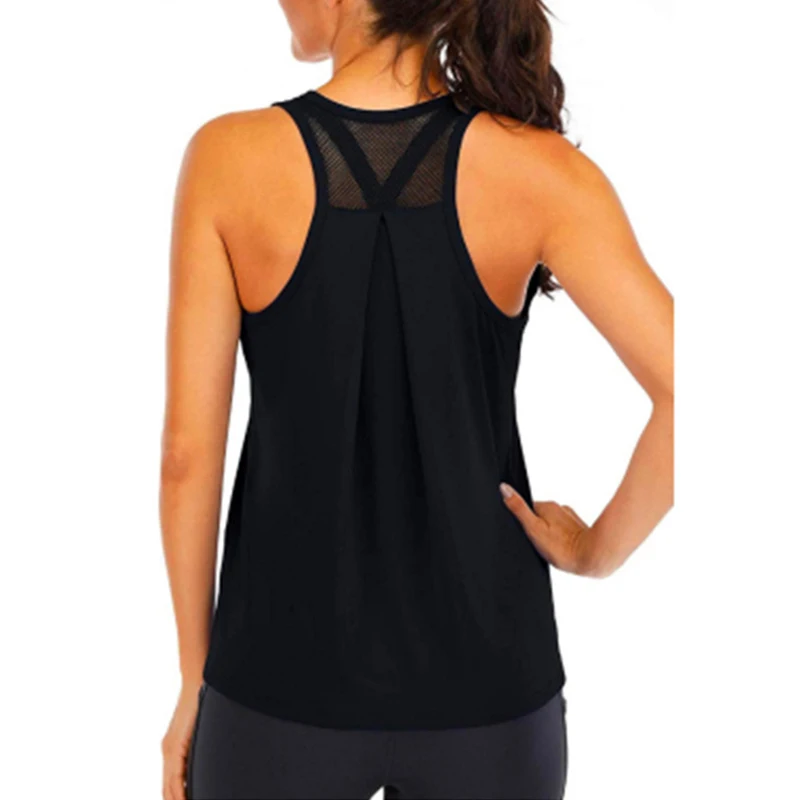 Yoga Shirt Female New Style T-Shirt Loose Fitness Tops Vest Women Sleeveless Sport Tee Quick-Drying Gym Running Workout Blouse 3