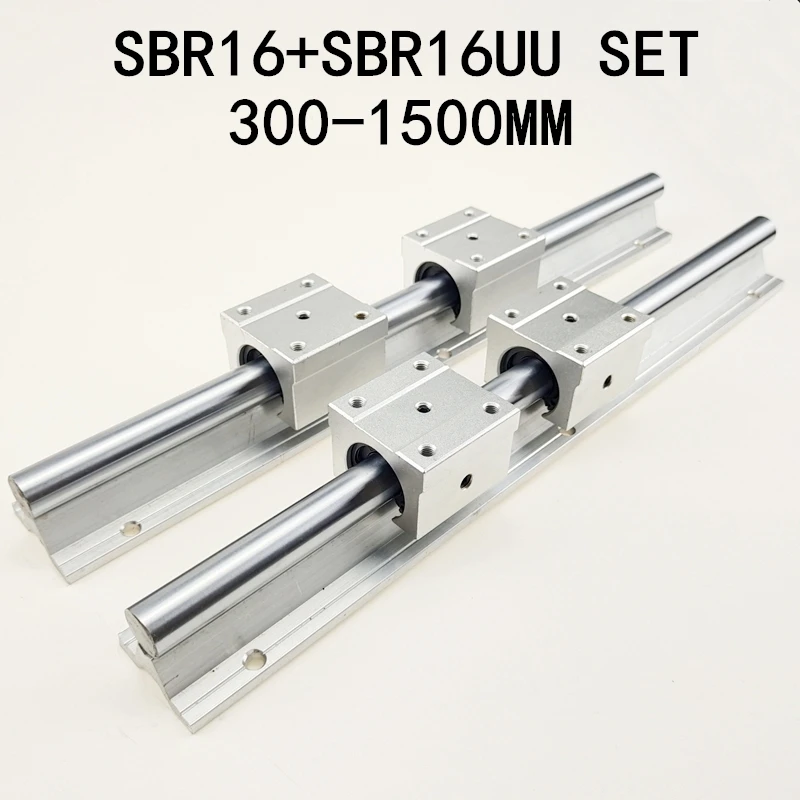 2 шт. линейные направляющие SBR16 300 400 500 600 1000 1200 мм + 4 линейных подшипников SBR16UU набор
