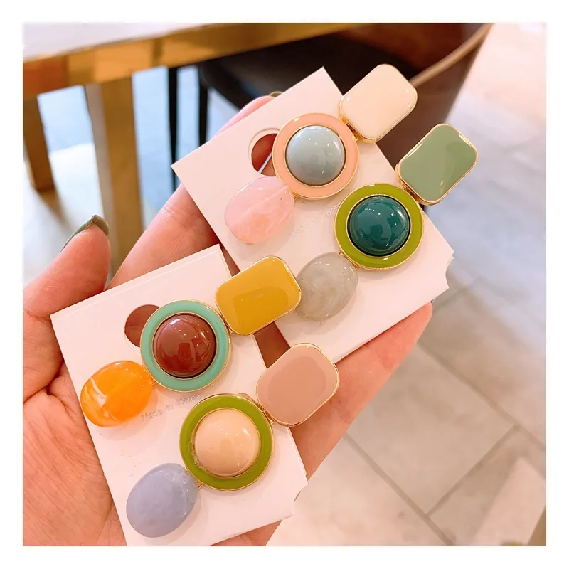 

Ins Fashion Sweet Candy Color Resin Barrettes Pearls Hair Clips for Women Hairpins Alloy Hairgrip Girls Hair Accessories