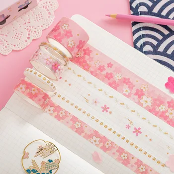 

5 pcs/set Sweet Love of Sakura Washi Tape Set Scrapbooking DIY Masking Tape Paper Sticker Stationery Supply