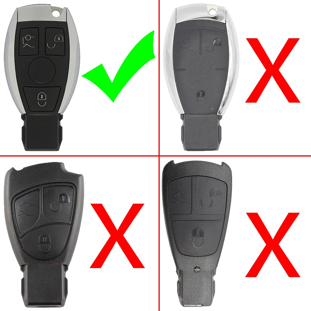 WHATSKEY 3 BUTTONS 433MHZ SMART REMOTE KEY FOR MERCEDES BENZ 2000+ NEC&BGA TYPE REPLACE NEC CHIP MB C E W222 W211 W210 W204