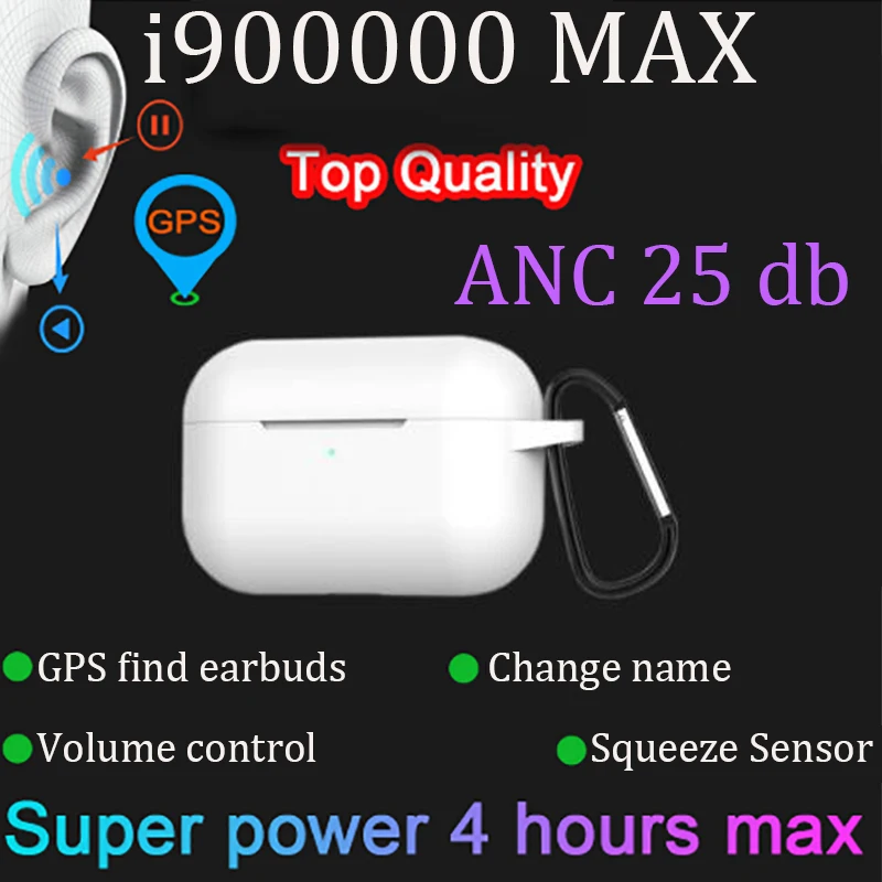 I900000 MAX tws 1:1 датчик давления с активным Шумоподавлением беспроводные bluetooth