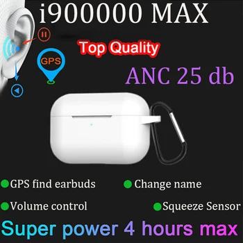 

i900000 MAX tws 1:1 active noise cancellation Pressure Sensor Wireless bluetooth Earbuds GPS and Rename pk i9000 i900000 pro tws