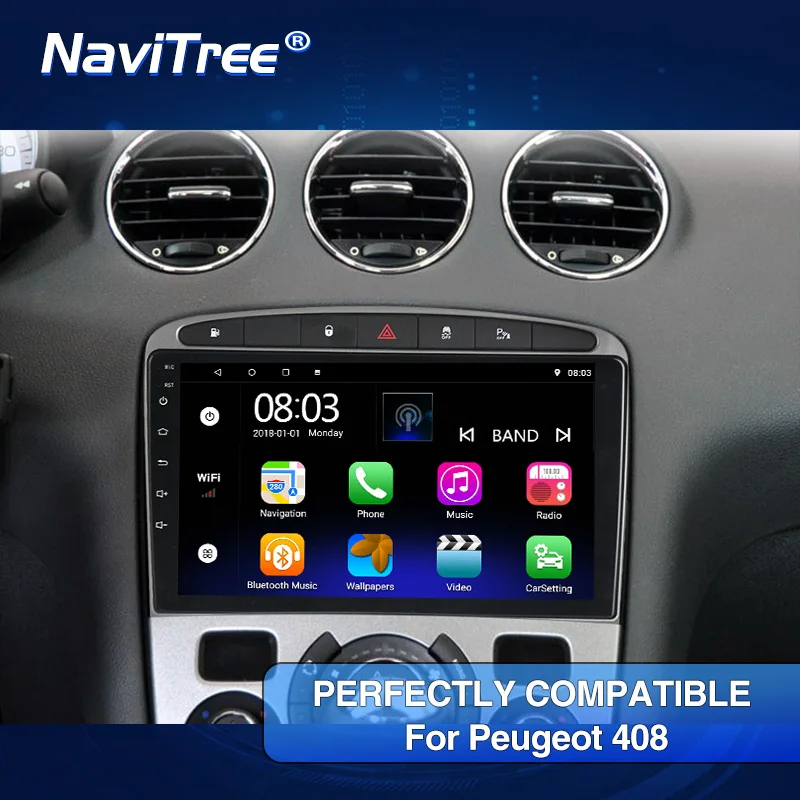 Android 9,0 gps навигация головное устройство для 2010- PEUGEOT 308 408 WiFi Поддержка Can-Bus встроенный динамик/микрофон