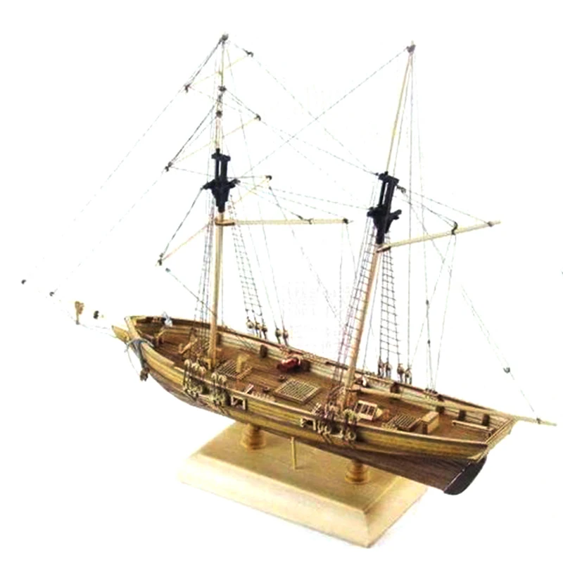 Port Wooden Sailing Boat Model DIY Kit Ship Assembly Classical Handmade Wooden Sailing Boats 1:70 Children Toys Gift
