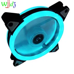 Ventilador LED de refrigeración para carcasa de ordenador, 12cm, doble Aurora, doble apertura, Enfriador de chasis de Pc, 4 pines, RGB
