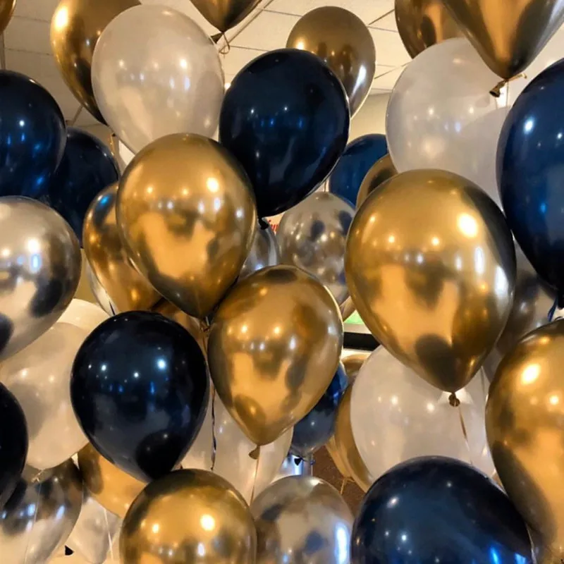 10 шт. 3,2 г чернильный синий белый металлический золотой серебряный конфетти латексный шар романтическое свадебное украшение для вечеринки в день рождения Гелиевый шар - Цвет: as picture