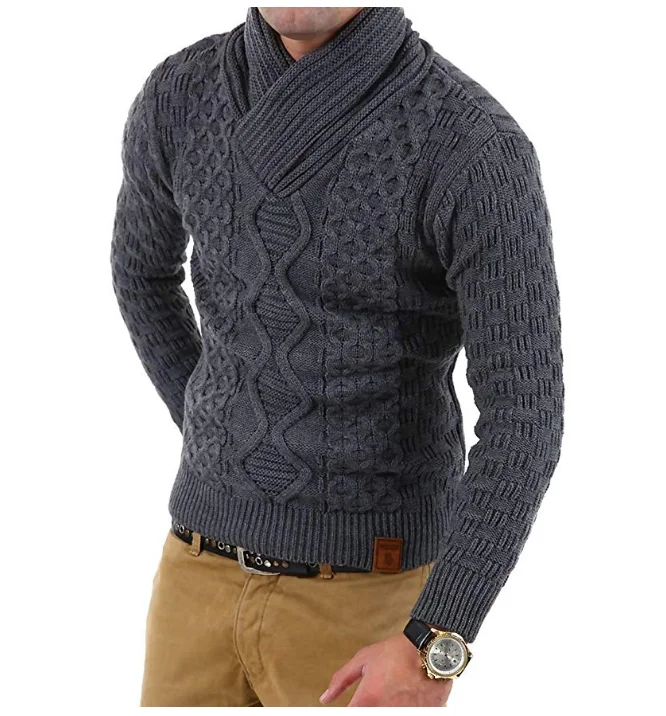 ZOGAA бренд мужской кардиган свитер сплошной цвет толстый теплый водолазка мужские свитера с длинным рукавом Повседневный пуловер мужская одежда