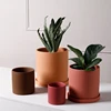 Nordic Industrial Style Colorful Ceramic Flowerpot Succulent Planter Green Plants Cylindrical Shape Flower Pot With Hole Tray ► Photo 2/6