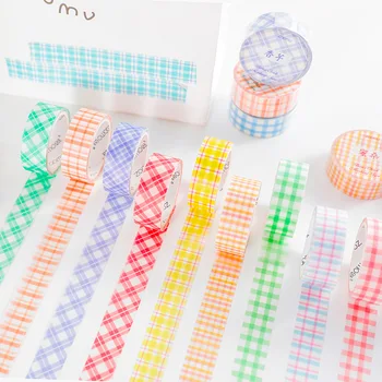 

1 pc Fresh Colorful Geometric Washi Tape Paper Masking Tapes Japanese DIY Scrapbooking Sticker For Journal Kawaii Stationery