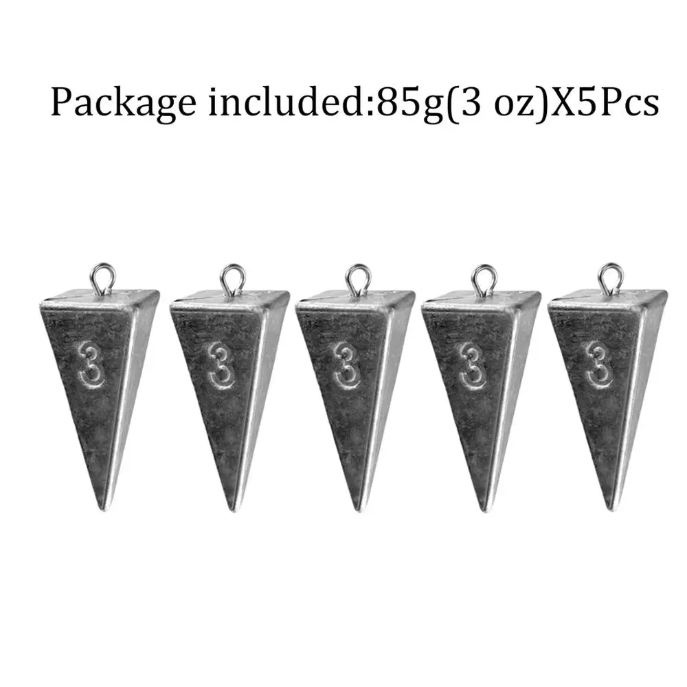 5pcs/lot 1oz 2oz 3oz 4oz Fishing Lead Weight Sinker pyramid Shape