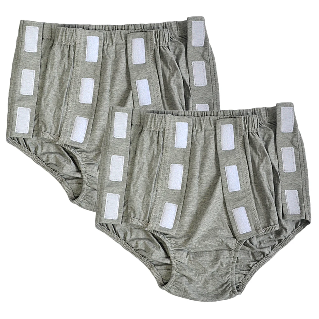 2pcs Universal Male Adults Reusable Snap-On Incontinence Pant Diaper Protective for Elderly Patients Home Hospital Use