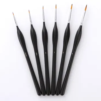 

Coloffice 6PCs/Set Black Triangle Rod Nylon Hair Hook Line Pen Hand-Painted Digital Stroke Watercolor Pen Oil Brush Painting