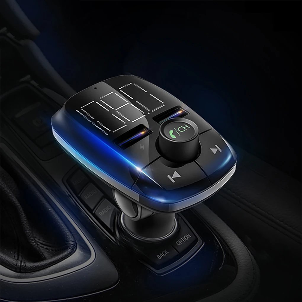 Большой экран T50 Автомобильный Bluetooth MP3-плеер громкой связи Обнаружение напряжения FM передатчик 2.4A автомобильное зарядное устройство