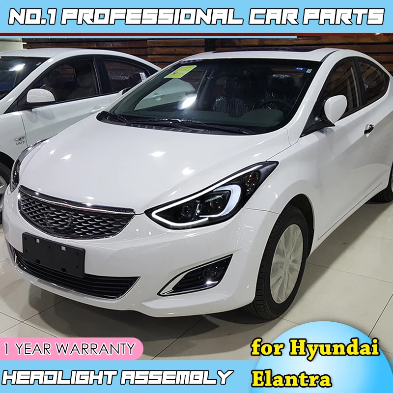 Автомобильный Стайлинг для фары для автомобиля Hyundai Elantra светодиодный 2011- фара DRL Объектив двойной луч H7 HID Xenon автомобильные аксессуары
