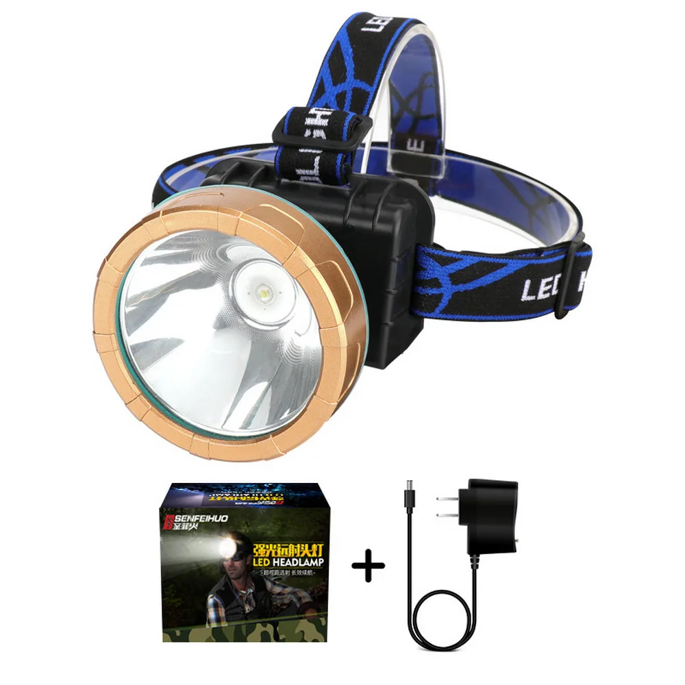 

LED outdoor plastic head led light fishing /hunting /nighty camping lithium battery with reccharger