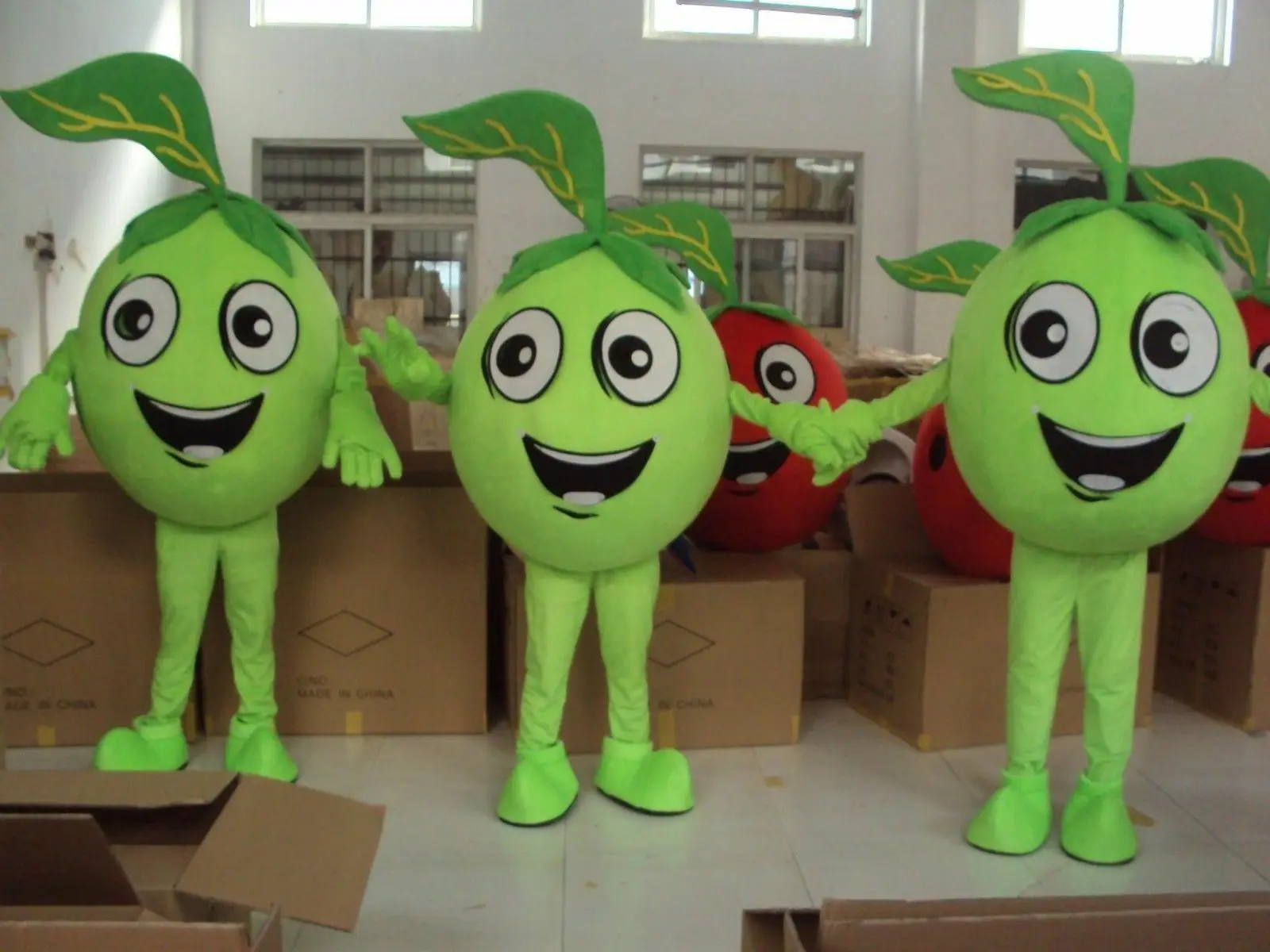 In Stock  Fruit advertising Green Apple Mascot Costume Suit Game Dress Outfits Advertising Promotion Hallowen 