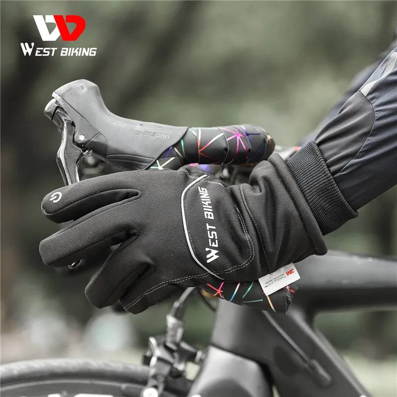 WEST BIKING-Guantes Térmicos de invierno para ciclismo, manoplas cálidas  para pantalla táctil, para deporte, esquí, MTB y carretera, 3M - AliExpress