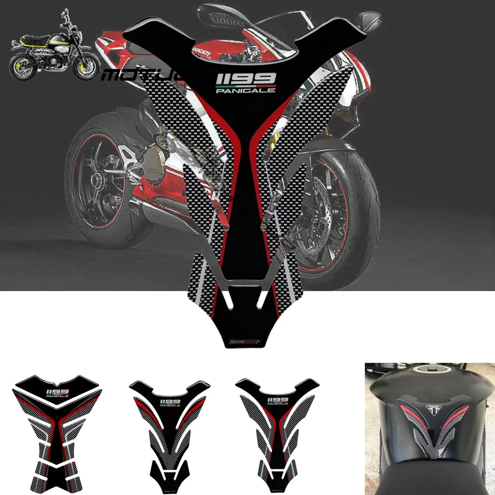

3D Motorcycle Tank Pad Protector Case for Ducati 1199 Panigale R S Resin Sticker for 1199 tankpad
