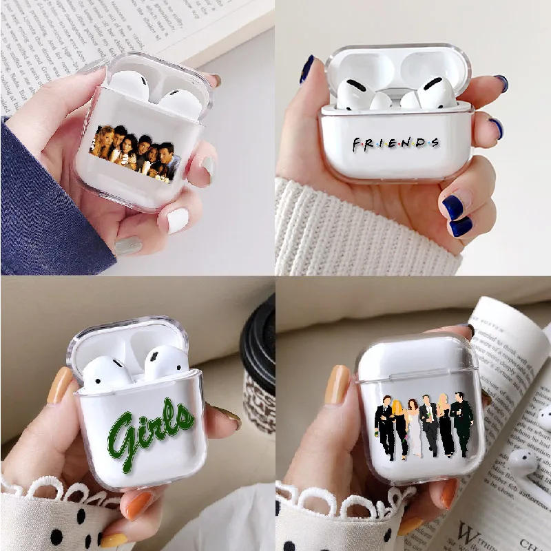 Чехол для наушников TV Friends Apple iPhone зарядная коробка AirPods Pro жесткий прозрачный