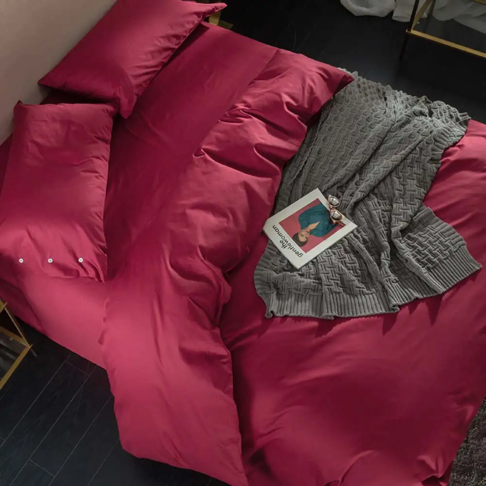2019 Скандинавское серое короткое хлопковое постельное белье с высоким счетом, двойной Королевский размер, Faminly набор пододеяльников, набор