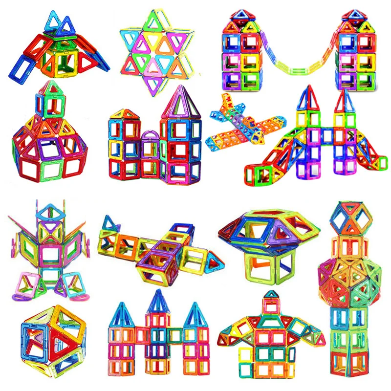 168pcs Designer Magnetic Blocks Big Size DIY Magnet Toys Pulling Magnetic Building Blocks Assembled Toys For Children Gifts images - 6