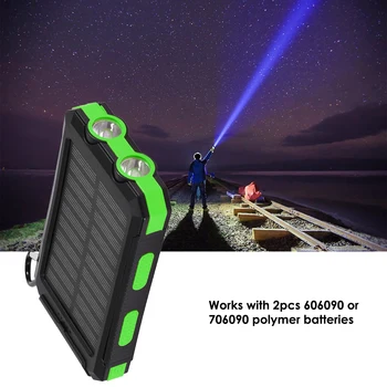 

Fast Portable DIY 10000mAh Power Bank Solar Outdoor Waterproof Power Bank Case Box Dual USB Kit Phone Charger With Compass