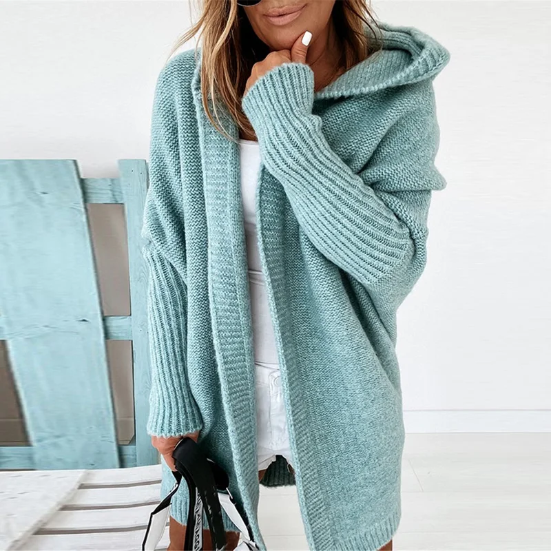 gebreid vest met capuchon dames