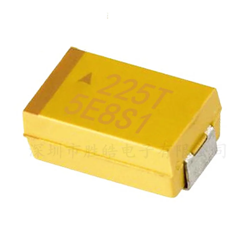 10PCS Chip Tantalum Capacitor 2.2UF 50V Type C 6032 225T SMD Capacitive Yellow Polarity Capacitor