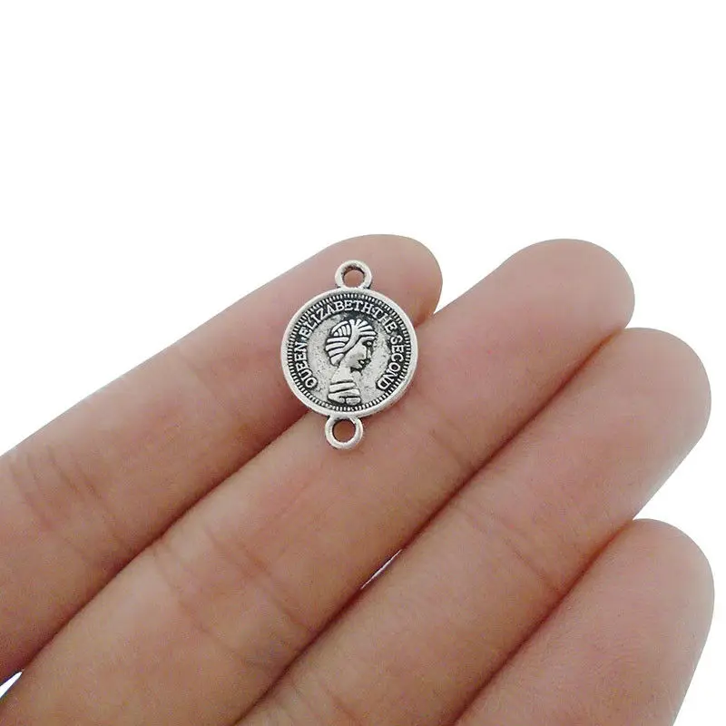 15 шт античный серебряный соединитель для браслета ювелирных изделий