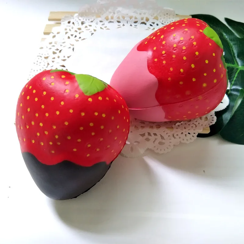 Мягкие игрушки из искусственной кожи, эмульсионные фрукты, красочные большие джем, клубника, игрушка для снижения давления