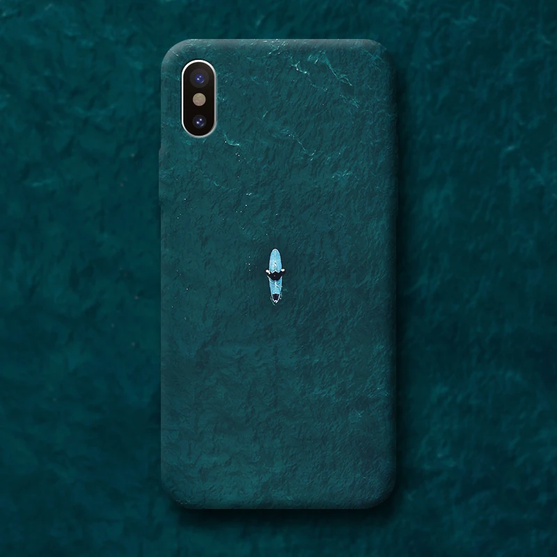 

Boat in the sea Dark green phone case For Iphone 11 Pro Max Xs Max XR X soft cover